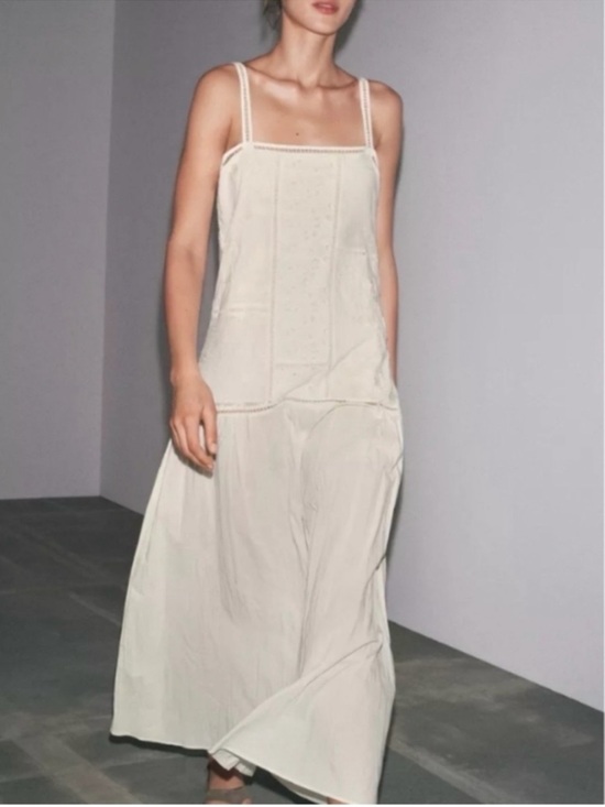 Zara Dresses & Skirts - Zara Cream Patchwork Embroidered Dress S